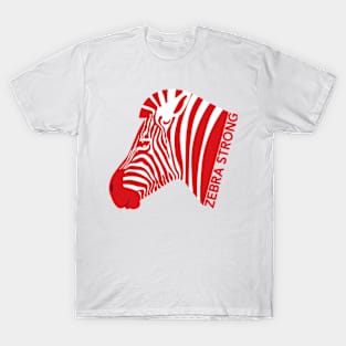 Ehlers Danlos Rare Disease Awareness Zebra Strong Red T-Shirt